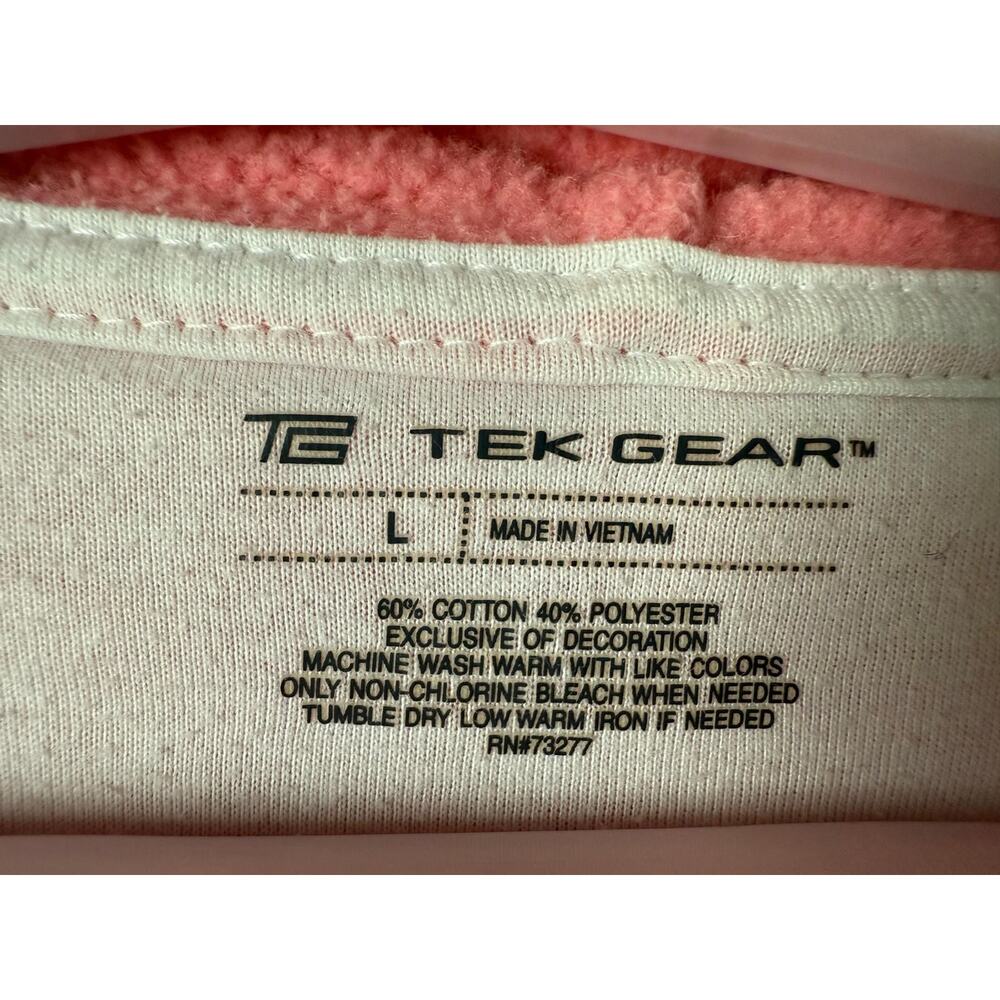 Tek Gear Casual Cotton Blend Full Zip Hooded Jacket Size Large Orange - Picture 4 of 6